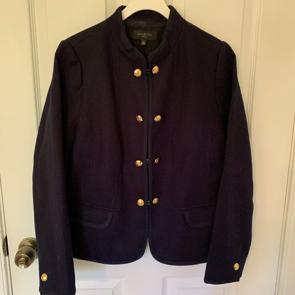 Talbots Classic Navy Blazer with Gold Buttons